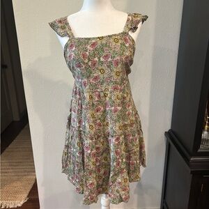 Maurices Green and Pink Floral Dress small NWT